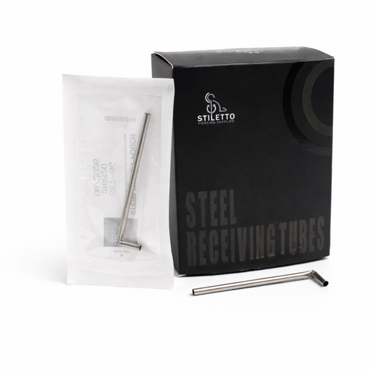 Stiletto Sterile Steel Pre-bent Receiving Tubes - (box of 50)
