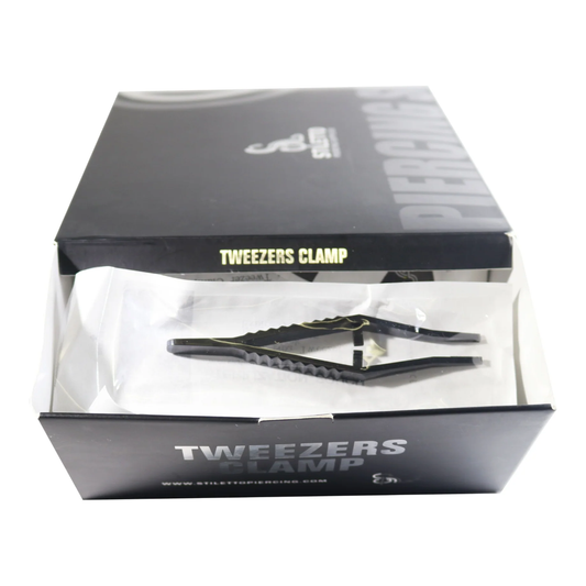 Stiletto Sterilized Tweezer Clamp - (Box of 100)